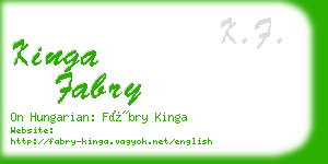 kinga fabry business card